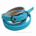 Women's PU leather belt with metal alloy buckle